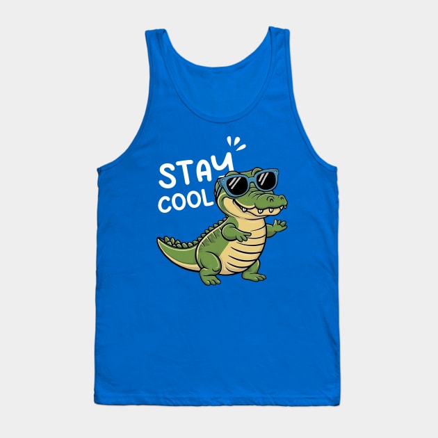 Stay Cool  Cute Aligator Tank Top by Montony